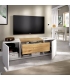 Mueble TV Kuo en color blanco y nordic con 2 puertas, 1 cajón y 1 hueco visto