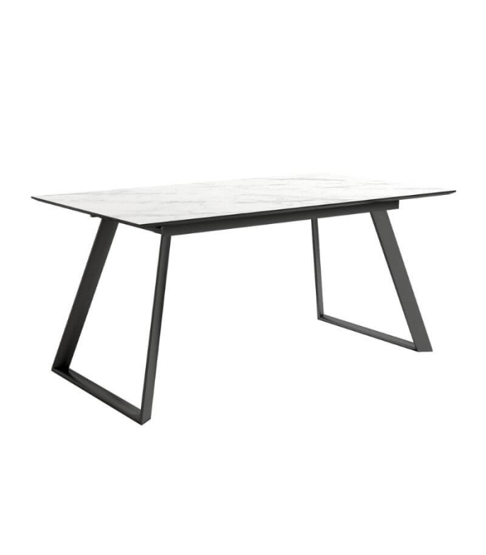 Mesa de comedor extensible Timor diseño nórdico e industrial, mesa barata. 160-200 cm de ancho y 90 cm de largo. Mobelcenter