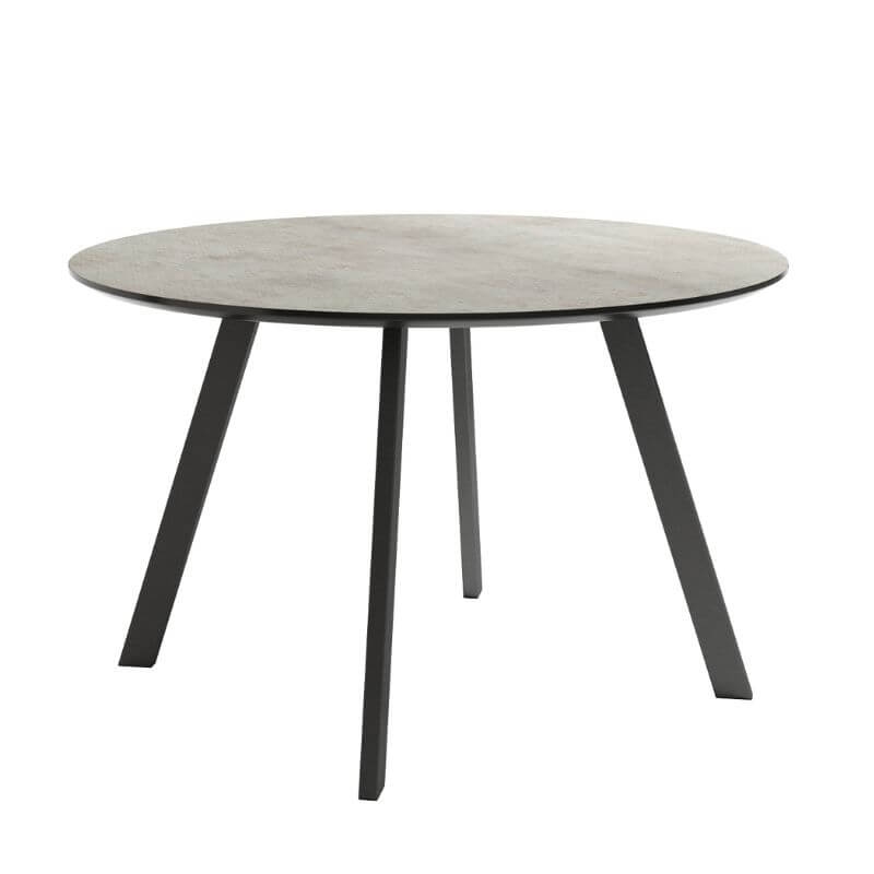 Mesa de comedor fija Bering acabado color Porland patas negras, diseño nórdico e industrial, mesa barata. Sayez