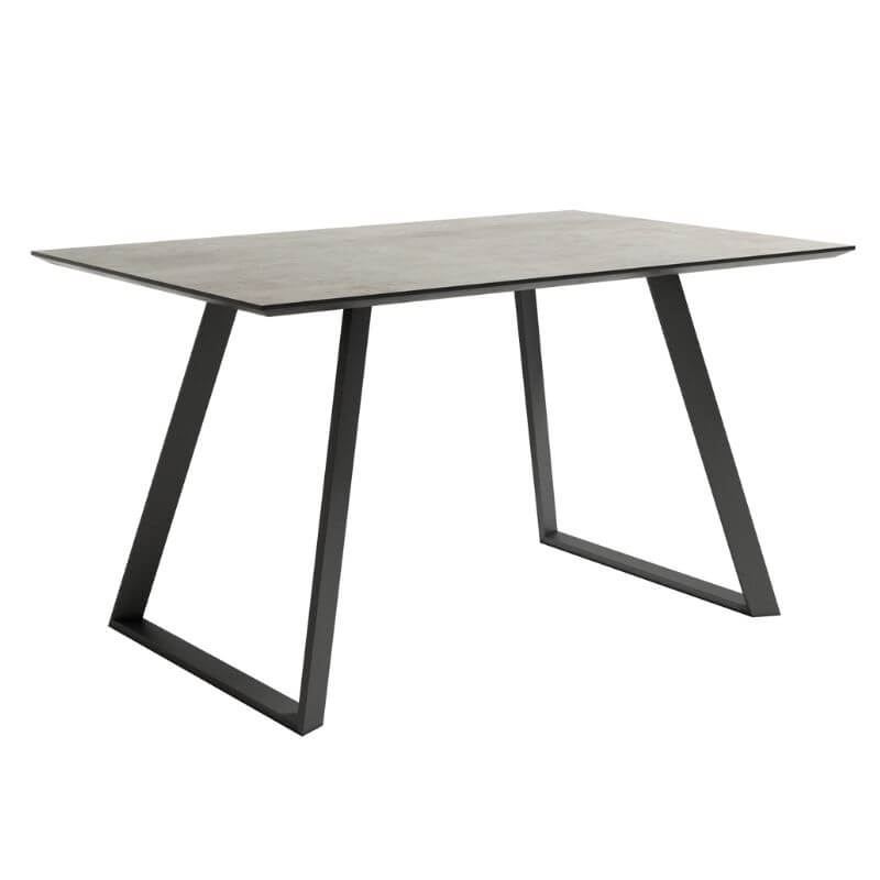 Mesa de comedor fija Aral acabado color Porland patas negras, diseño nórdico e industrial, mesa barata. Sayez