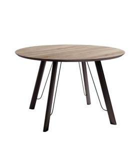 Mesa de comedor fija Caspio acabado color Cambrian patas negras, diseño nórdico, mesa barata. Sayez