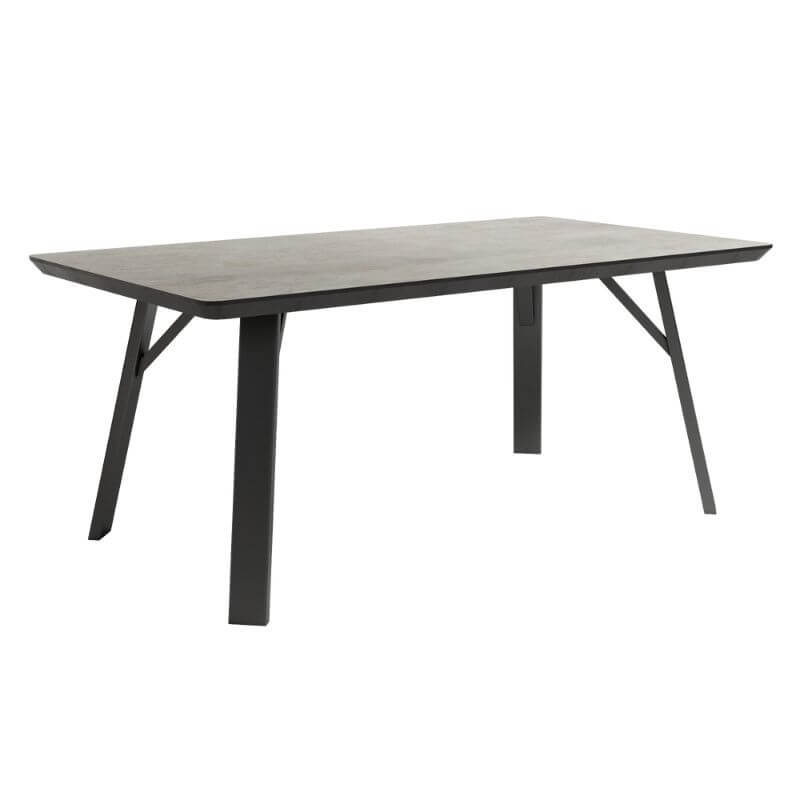 Mesa de comedor fija Baltic acabado color Porland patas negras, diseño nórdico e industrial, mesa barata. Sayez