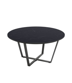 Mesa de centro Egeo redonda color Marquina. 80 cm de diámetro. Mesa barata, Sayez