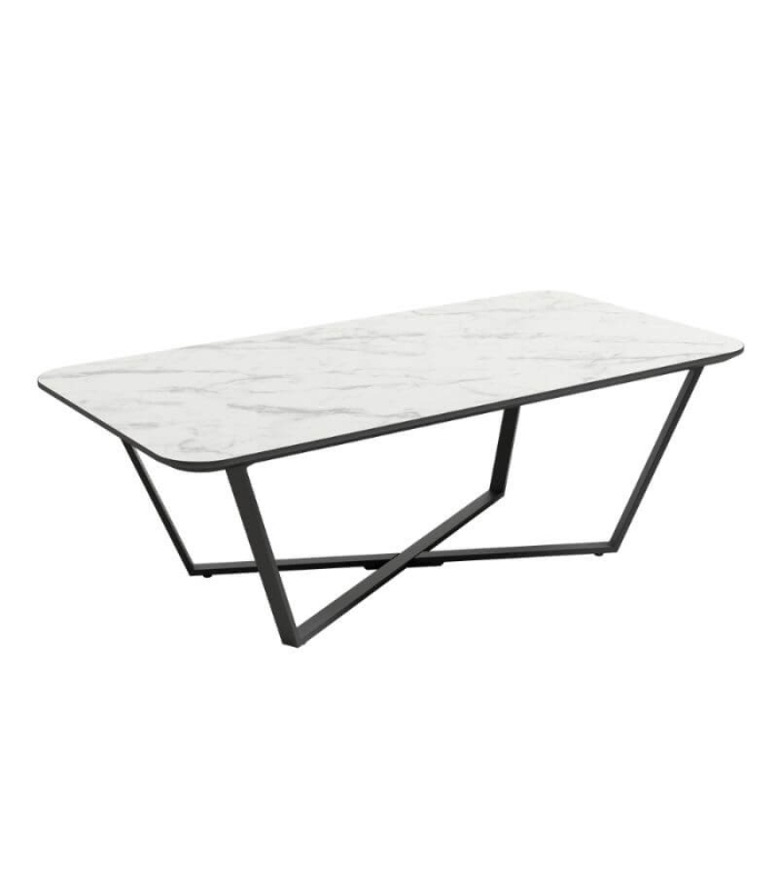 Mesa de centro Egeo rectangular color Carrara. 120 cm de diámetro. Mesa barata, Sayez