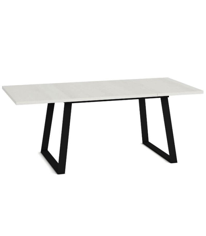 Mesa Rectangular Extensible 140 (191) cm Marian Abierta Color Polar y Negro |SAYEZ|