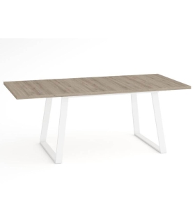 Mesa Rectangular Extensible 140 (191) cm Marian Abierta Color Roble Natural y Blanco|SAYEZ|