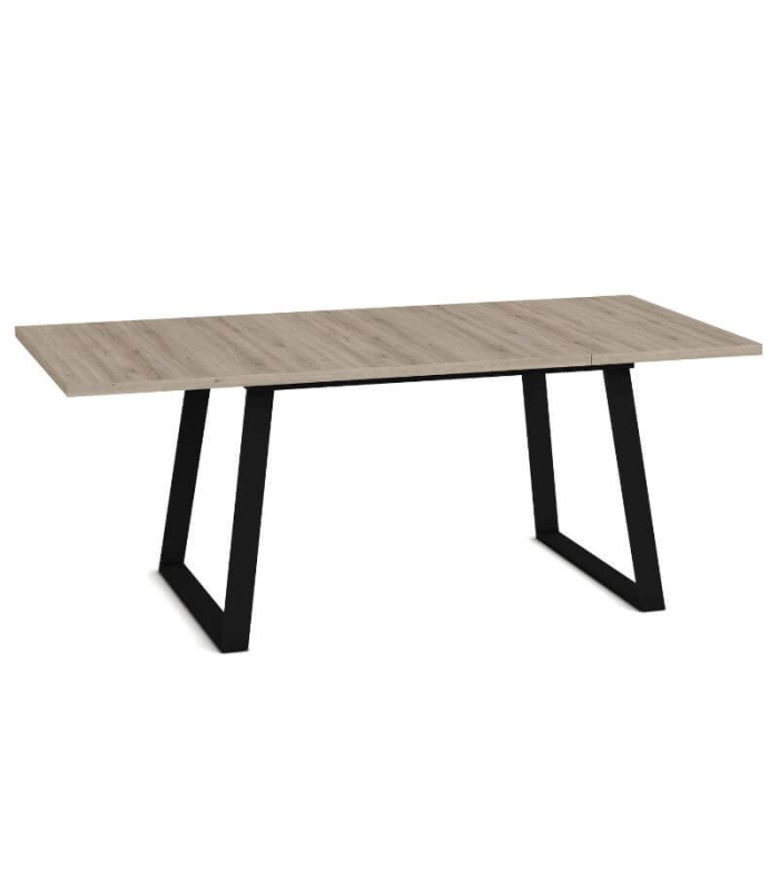 Mesa Rectangular Extensible 140 (191) cm Marian Abierta Color Roble Natural y Negro |SAYEZ|