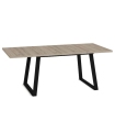 Mesa Rectangular Extensible 140 (191) cm Marian Abierta Color Roble Natural y Negro |SAYEZ|