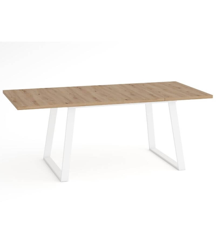 Mesa Rectangular Extensible 140 (191) cm Marian Abierta Color Artisán y Blanco |SAYEZ|