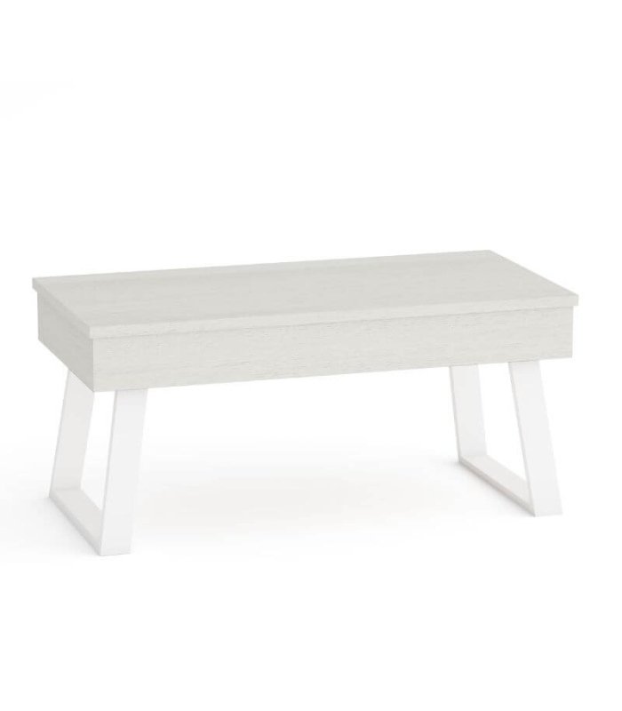 Mesa de centro elevable 100 cm Marian Polar Y Blanco Cerrada|SAYEZ|