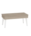 Mesa de centro elevable 100x50 cm Catalina Roble Natural Y Blanco Cerrada|SAYEZ|