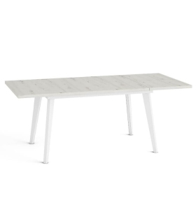 Mesa Rectangular Extensible 140 (191) cm Catalina Color Albián y Blanco Abierta |SAYEZ|