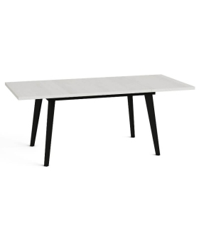 Mesa Rectangular Extensible 140 (191) cm Catalina Color Polar y Negro Abierta |SAYEZ|