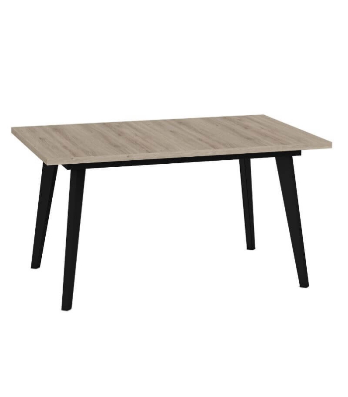 Mesa Rectangular Extensible 140 (191) cm Catalina Color Roble Natural y Negro Cerrada|SAYEZ|