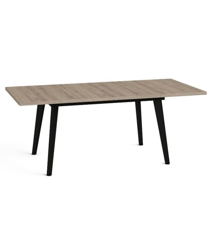 Mesa Rectangular Extensible 140 (191) cm Catalina Color Roble Natural y Negro Abierta |SAYEZ|