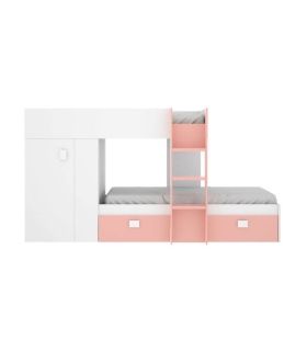 Cama tren Groe Juvenil Blanco y Rosa |SAYEZ|