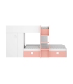 Cama tren Groe Juvenil Blanco y Rosa |SAYEZ|