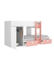 Cama tren Groe Juvenil Blanco y Rosa |SAYEZ|