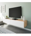 Mueble Salón Flotante Kaway acabado en Color Blanco y Roble | SAYEZ |