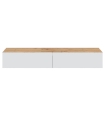 Mueble Salón Flotante Kaway acabado en Color Blanco y Roble | SAYEZ |