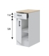 Mueble BAJO 40 cm 1 puerta 1 cajón | SAYEZ |