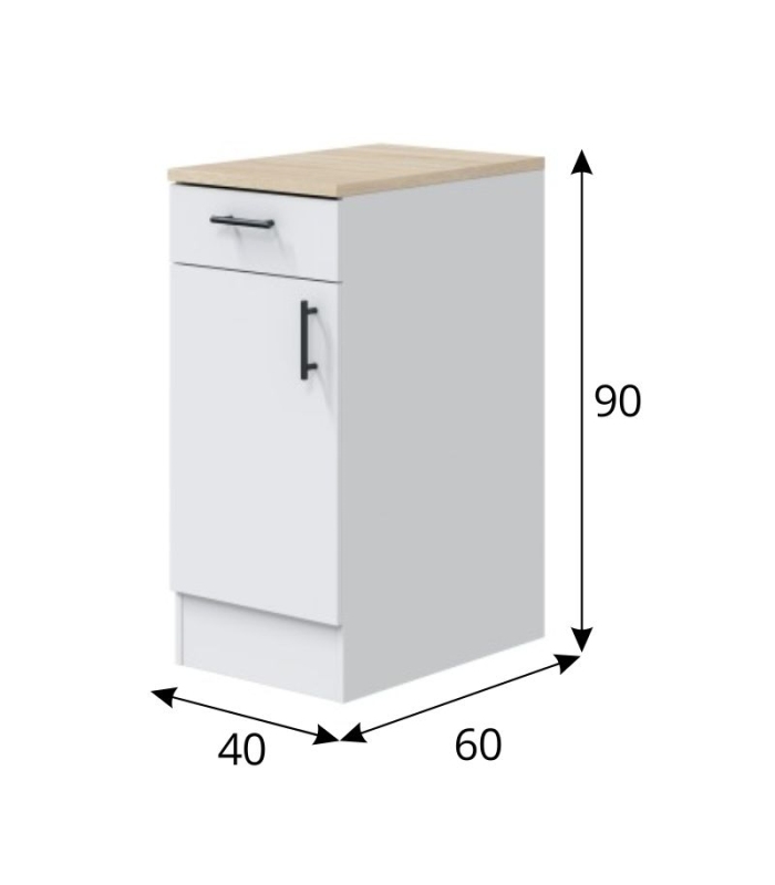 Mueble BAJO 40 cm 1 puerta 1 cajón | SAYEZ |