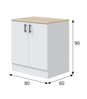 Mueble BAJO 80 cm 2 puertas para Fregadero |SAYEZ |