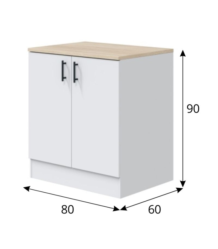 Mueble BAJO 80 cm 2 puertas para Fregadero |SAYEZ |
