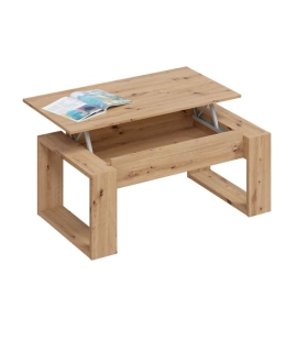 Mesa de centro elevable abierta Nova acabado en color Roble Nodi