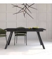 Mesa Comedor Extensible Tasman 160 Cm, Acabado sobre Marquina y patas Negro, en ambiente| SAYEZ |