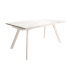 Mesa Comedor Extensible Tasman 160 Cm, Acabado sobre Carrara y patas Marfil | SAYEZ |