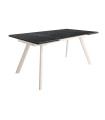 Mesa Comedor Extensible Tasman 160 Cm, Acabado sobre Marquina y patas Marfil | SAYEZ |
