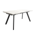 Mesa Comedor Extensible Tasman 160 Cm, Acabado sobre Carrara y patas Negro | SAYEZ |