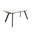 Mesa Comedor Extensible Tasman 160 Cm, Acabado sobre Carrara y patas Negro | SAYEZ |
