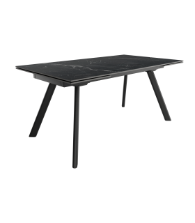 Mesa Comedor Extensible Tasman 160 Cm, Acabado sobre Marquina y patas Negro | SAYEZ |