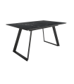Mesa Comedor Extensible Sena Porcelánica 140 Cm, Acabado sobre Marquina y patas Negro|SAYEZ|