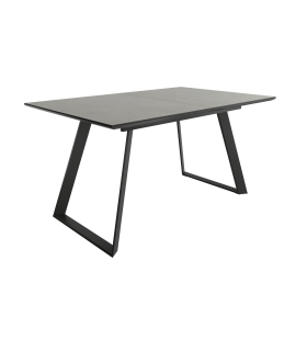 Mesa Comedor Extensible Sena Porcelánica 140 Cm, Acabado sobre Porland y patas Negro|SAYEZ|