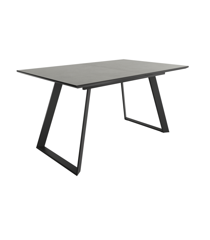 Mesa Comedor Extensible Sena Porcelánica 140 Cm, Acabado sobre Porland y patas Negro|SAYEZ|