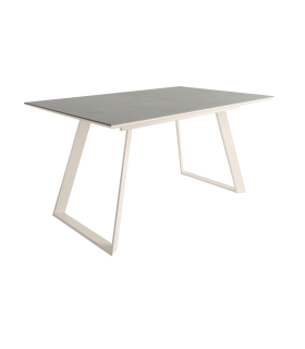 Mesa Comedor Extensible Sena Porcelánica 140 Cm, Acabado sobre Porland y patas Marfil |SAYEZ|