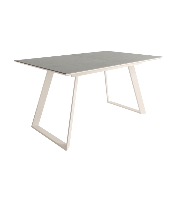 Mesa Comedor Extensible Sena Porcelánica 140 Cm, Acabado sobre Porland y patas Marfil |SAYEZ|