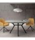 Mesa Comedor Extensible Ross Porcelánica 100 Cm, Acabado sobre Porland y patas Negro, en ambiente|SAYEZ|