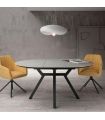 Mesa Comedor Extensible Ross Porcelánica 100 Cm, Acabado sobre Porland y patas Negro, en ambiente|SAYEZ|