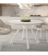 Mesa Comedor Extensible Ross Porcelánica 120 Cm, Acabado sobre Carrara y patas Marfil,en ambiente |SAYEZ|