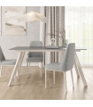 Mesa Comedor Fija Omán Porcelánica 160 Cm, Acabado sobre Porland y patas Marfil, en ambiente|SAYEZ|