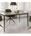 Mesa Comedor Fija Cortés Porcelánica 140 Cm, Acabado sobre Porland y patas Negro, en ambiente|SAYEZ|
