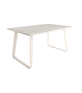 Mesa Comedor Fija Como Melamina 180 Cm, Acabado sobre Artic y patas Marfil|SAYEZ|