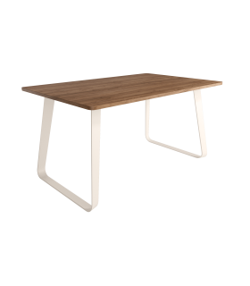 Mesa Comedor Fija Como Melamina 180 Cm, Acabado sobre Java y patas Marfil|SAYEZ|