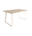 Mesa Comedor Fija Como Melamina 180 Cm, Acabado sobre Perla y patas Marfil|SAYEZ|