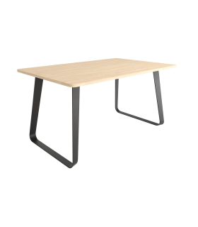 Mesa Comedor Fija Como Melamina 180 Cm, Acabado sobre Alpin y patas Negro|SAYEZ|