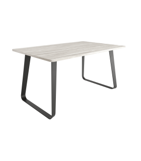Mesa Comedor Fija Como Melamina 180 Cm, Acabado sobre Alpin y patas Negro|SAYEZ|